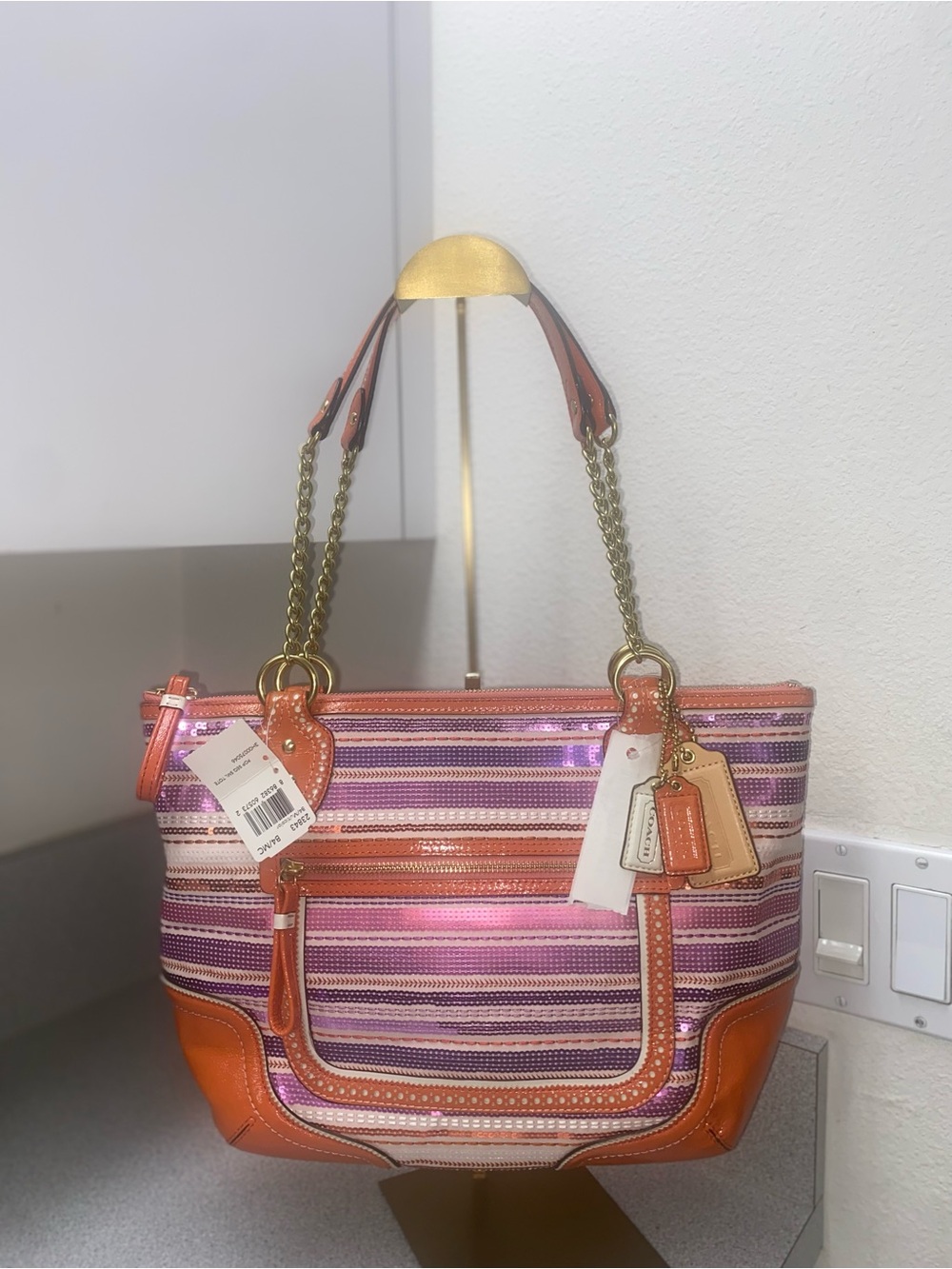 Coach Poppy Sequin Small Tote Multicolor NWT COA 23843